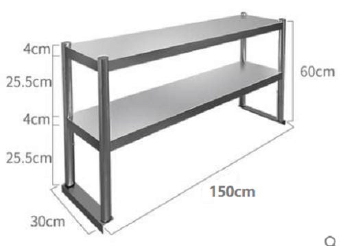 Overbench shelve 2 tier 1200mmx300mmx600mm