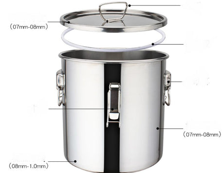 Stainless Steel Pot with Clamps - 50 Ltr Capacity